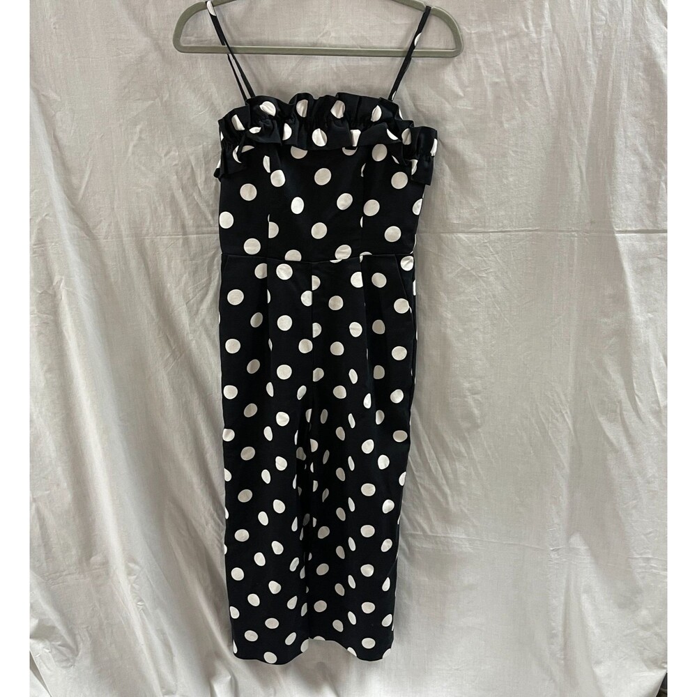 CeCe Jumper Black White Ankle Length Zip Up Back Size 0